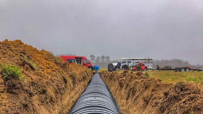 Chambers Drain Field Installation Photo